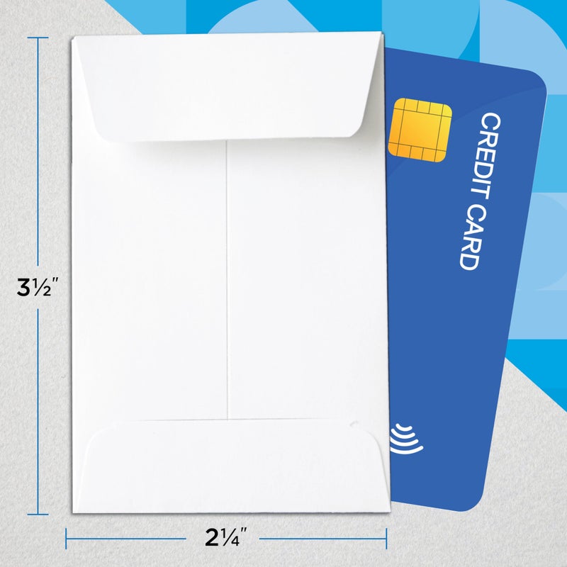 Guardian #1 Paper Coin Envelopes with Gummed Flaps, Pack of 50 Blank Small Envelopes for Gift Cards, Coins, Receipts, Stamps, Small Parts Storage, and More, 2 Â¼ Inches x 3 Â½ Inches, White - Image 3